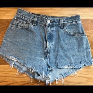 Levi’s High Waisted Destroyed Jean Shorts-Vintage